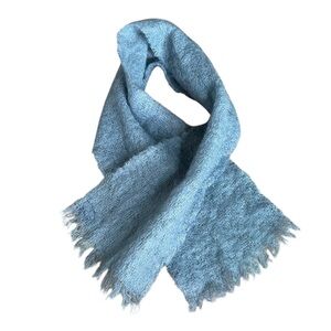 The Edinburgh Woolen Mill Vintage Mohair Wool Winter Scarf Blue